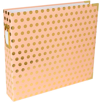American Crafts Project Life D-Ring Album 12"X12" - Blush W/Gold Dots