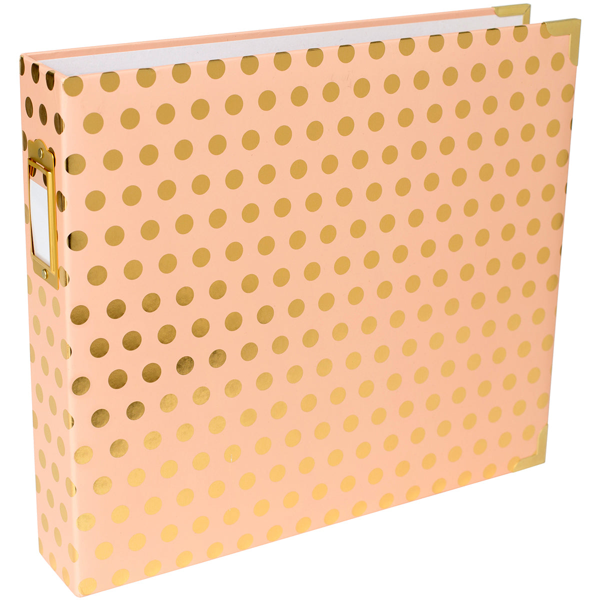 American Crafts Project Life D-Ring Album 12"X12" - Blush W/Gold Dots