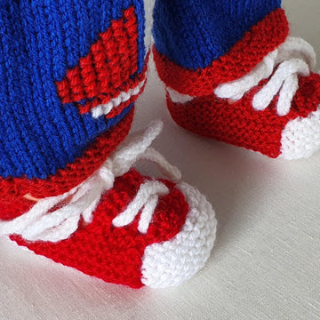 Georgia - Garter stitch shoes with i-cord laces