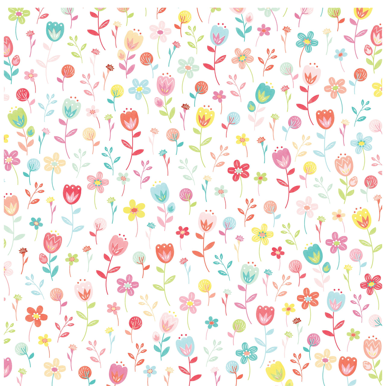 American Crafts Patterned Single-Sided Cardstock 12"X12" 25/Pkg - Lucky Floral