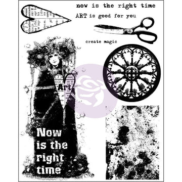 Prima Marketing Finnabair Cling Stamps 6"X7.5" - Now Is The Right Time