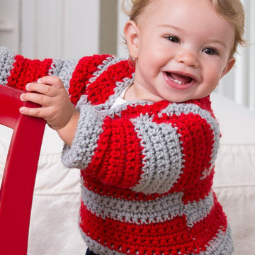 Go Team Go! Baby Sweater in Red Heart Team Spirit - LW4026 - Downloadable PDF