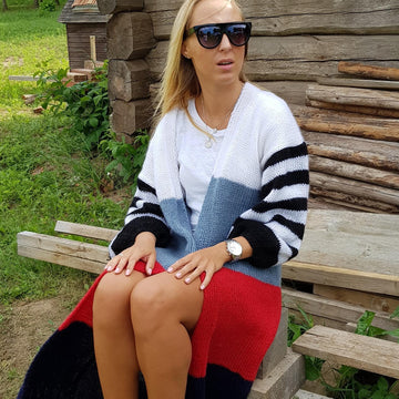 Color Block Coat-Cardigan