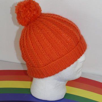 Aran Fishermans Rib Bobble Beanie Circular