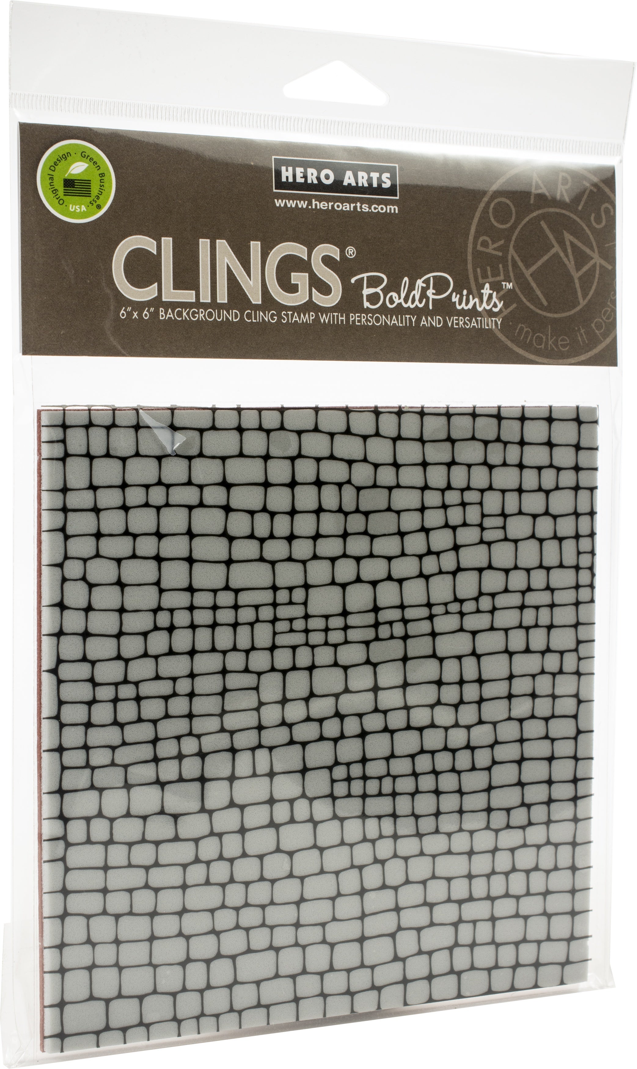 Hero Arts Background Cling Stamp 6"X6" - Cobblestone Bold Prints
