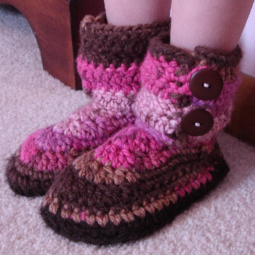 Bulky Button Loop Booties - Toddler Sizes
