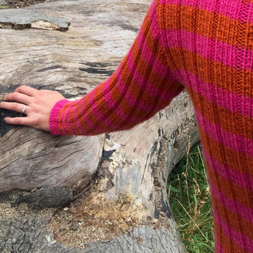 Cable and Rib Striped Sweater
