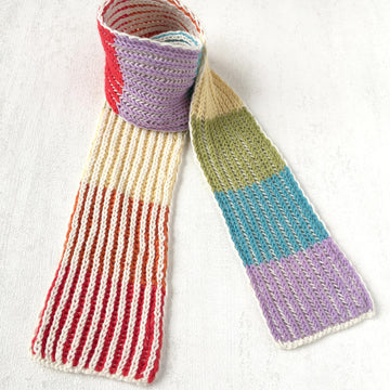 Rainbow Brioche Scarf