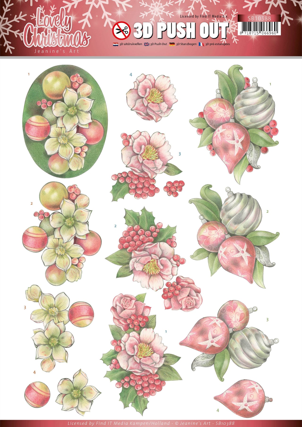 Find It Trading Jeanine's Art Punchout Sheet - Ornaments, Lovely Christmas
