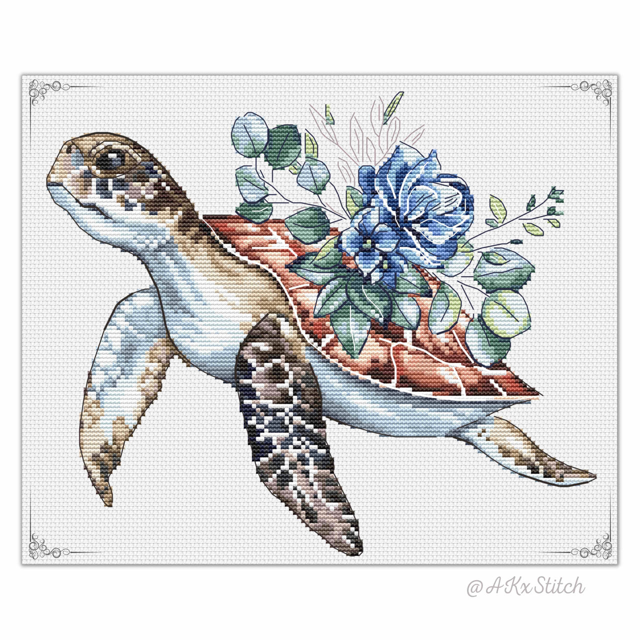 Sea Turtle Cross Stitch PDF Pattern