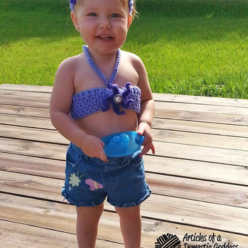Mermaid Bikini Top with Matching Headband NB - 2T