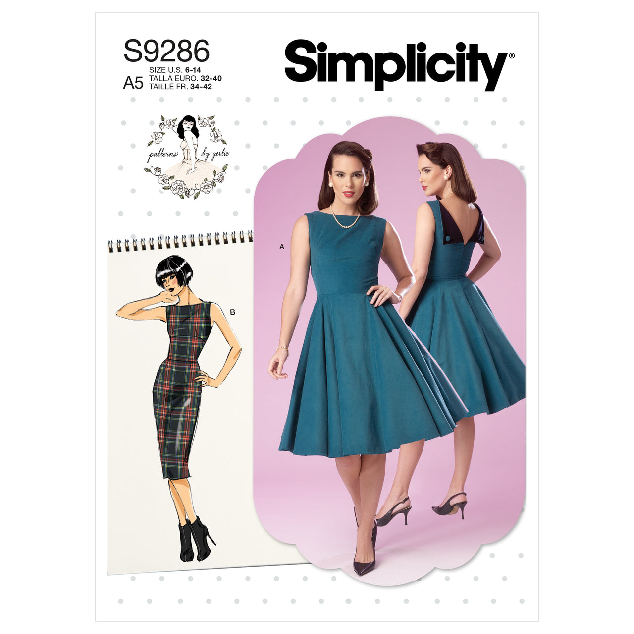 Simplicity Misses' Fold-back Facing Dresses S9286 - Sewing Pattern