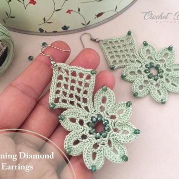Crochet Blooming Diamond Earrings