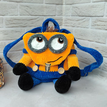 Miinion Backpack Crochet Pattern Amigurumi, Crochet Miinion Bag Pattern, Backpack amigurumi pattern, Shoulder bag pri schoolers