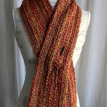 Homespun Scarf with Shawl Stick Crochet Pattern