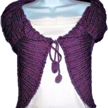 Purple Rotlaub Leaf Collar Shrug
