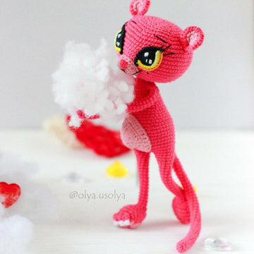 2in1: Pink Panther + Cat Lucienne + Eyes crochet pattern (PDF + 8 videos)