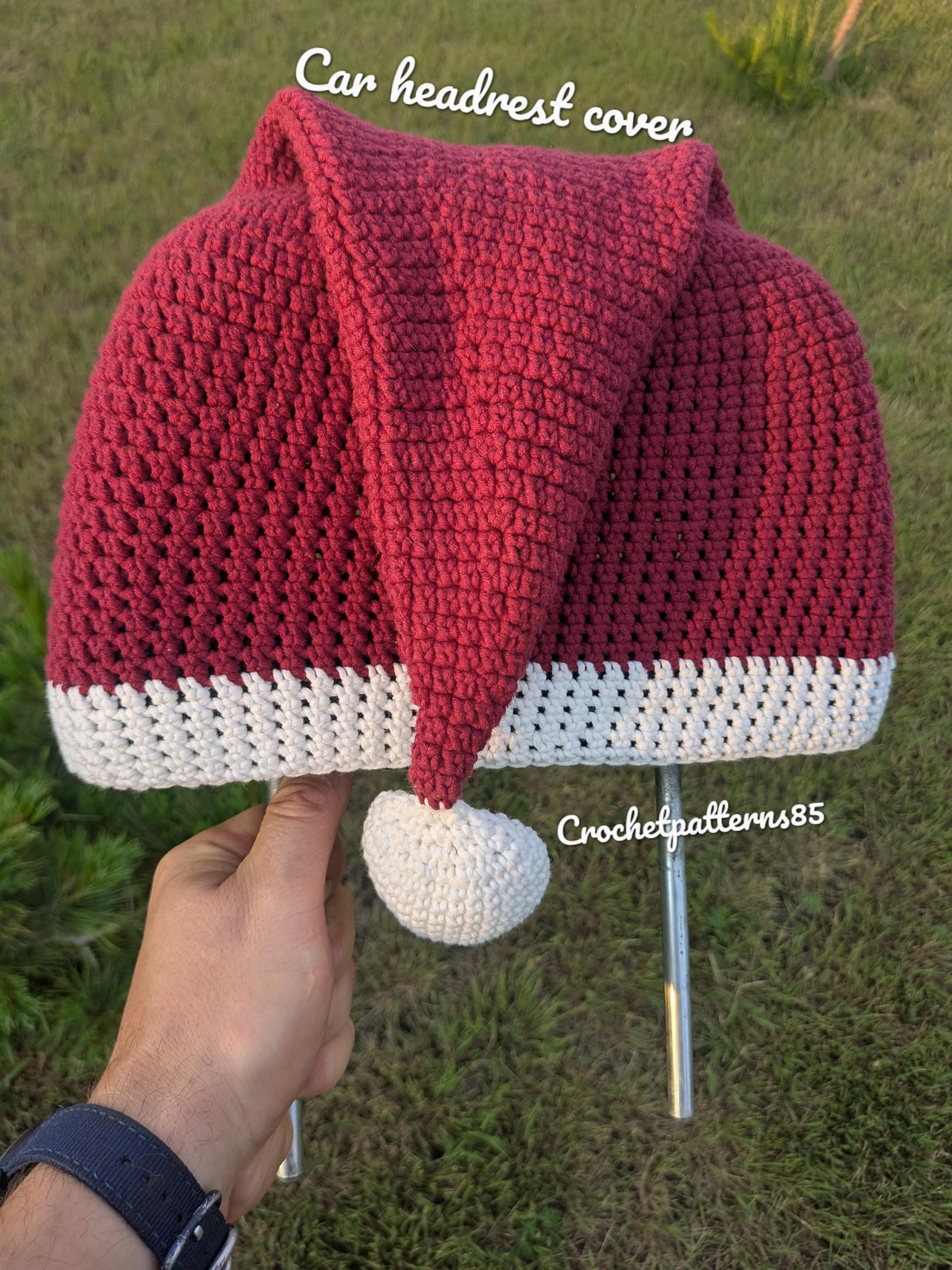 Santa hat Headrest Cover English_US