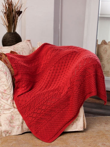 Lace Panel Throw in Caron Simply Soft - Downloadable PDF