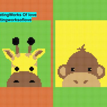Rainbow Jungle Animal Squares Stitch Graph