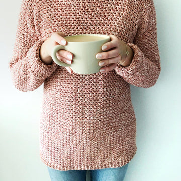 Oversized Crochet Sweater - Rose Dust Sweater