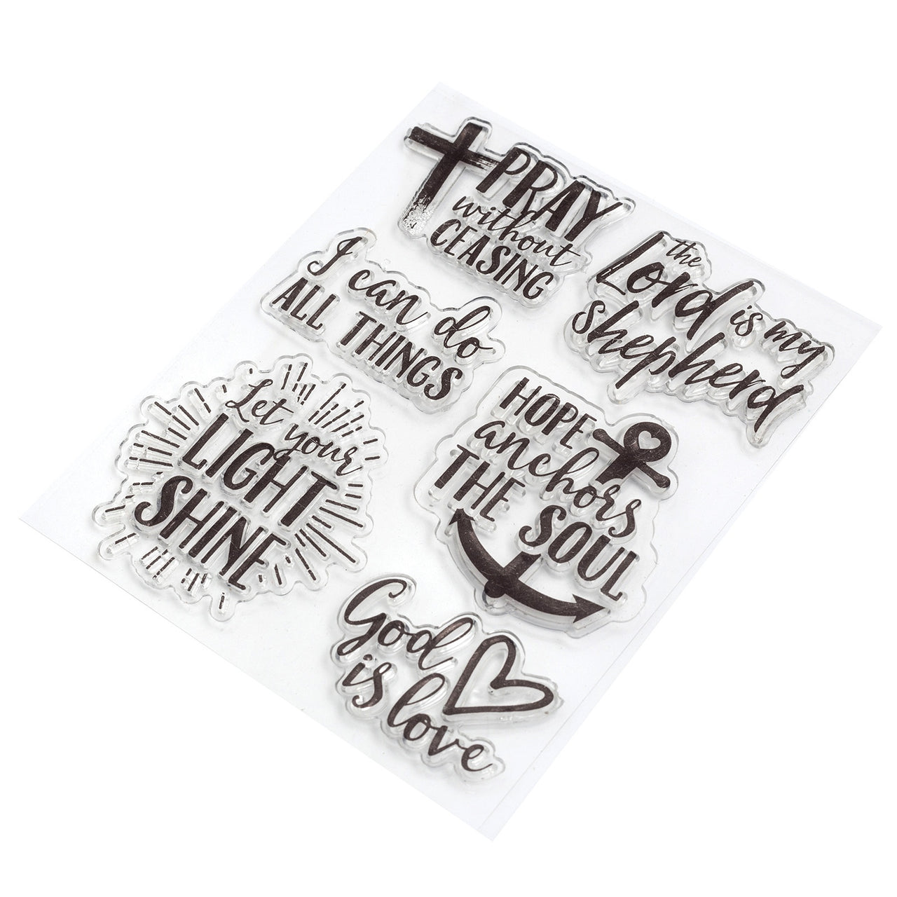 American Crafts Creative Devotion Clear Acrylic Stamps - God Is Love