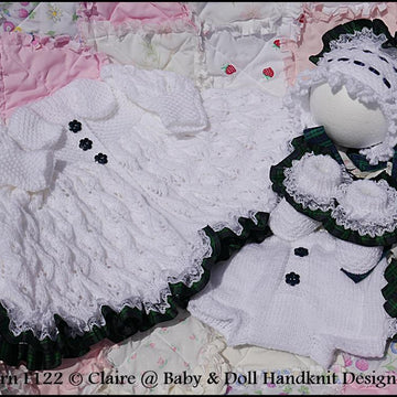 Leaf and Bud Matinee Set 16-22” doll (preemie-3m+ baby)