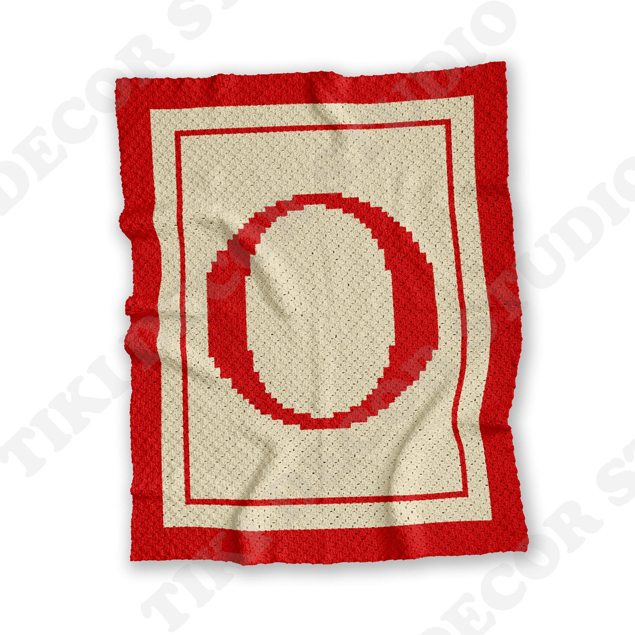 Initial Letter O Baby Shower Blanket C2C CROCHET PATTERN