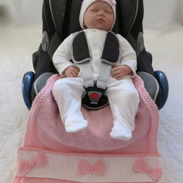 Buttons & Bows Baby Car Seat Blanket