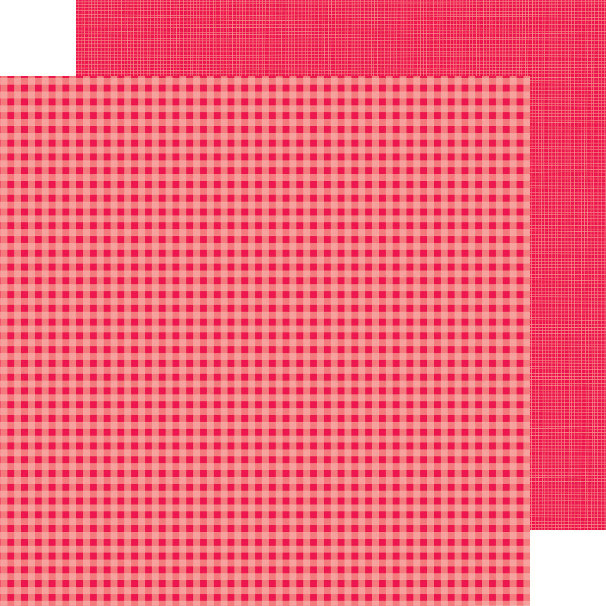 Doodlebug Petite Prints Gingham/Linen Cardstock 12"X12" 25/Pkg - Ladybug