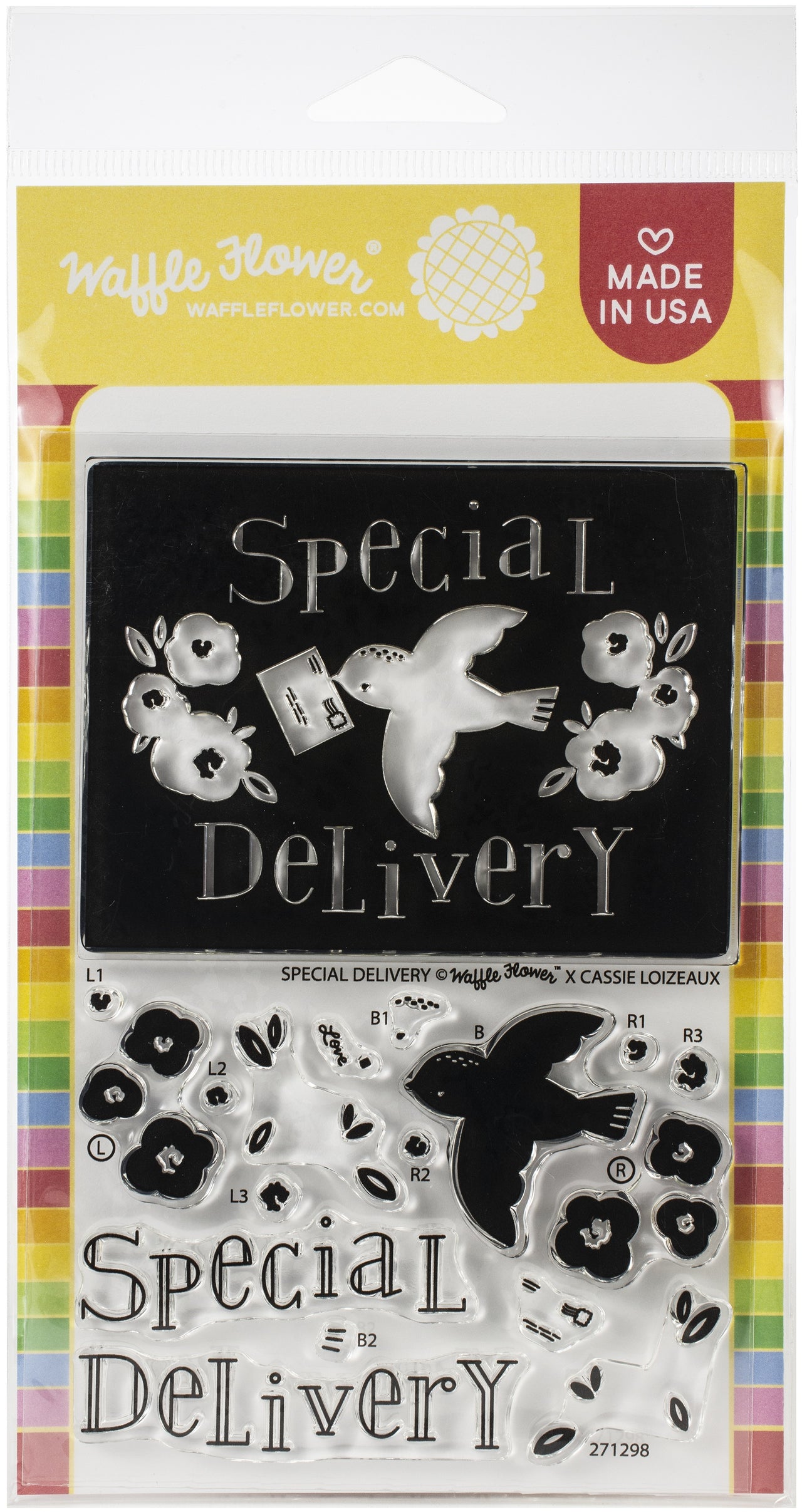 Waffle Flower Crafts Clear Stamps 4"X6" - Special Delivery