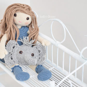 Josefina Doll And Jeffery Elephant Pillow Amigurumi