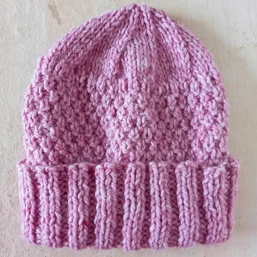 Chunky Hat on Straight Needles (#3): double moss