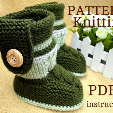 Baby Booties Knit Baby Shoes Pattern by Elena Mitchell