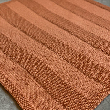 Aran Moss Stitch stripe Blanket