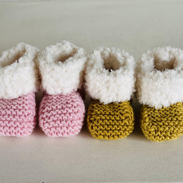 Fur Trim Baby Booties