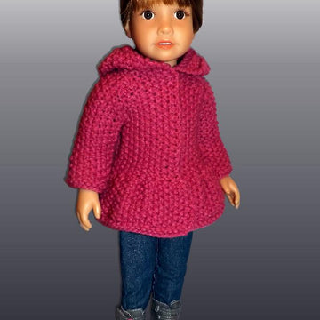 Hooded Jacket for 18" slim dolls including Kidz and Cats (knit)