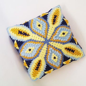 Pillow with Blue Diamonds