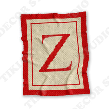 Name Letter Z Baby Blanket CROCHET PATTERN C2C