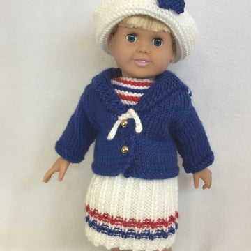 Sail Away with Me, Knitting Patterns fit American Girl and other 18-Inch Dolls