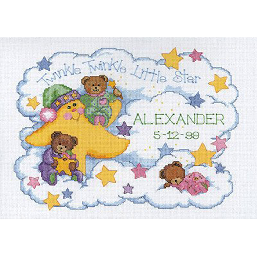 Dimensions Twinkle Twinkle Birth Record Cross Stitch Kit