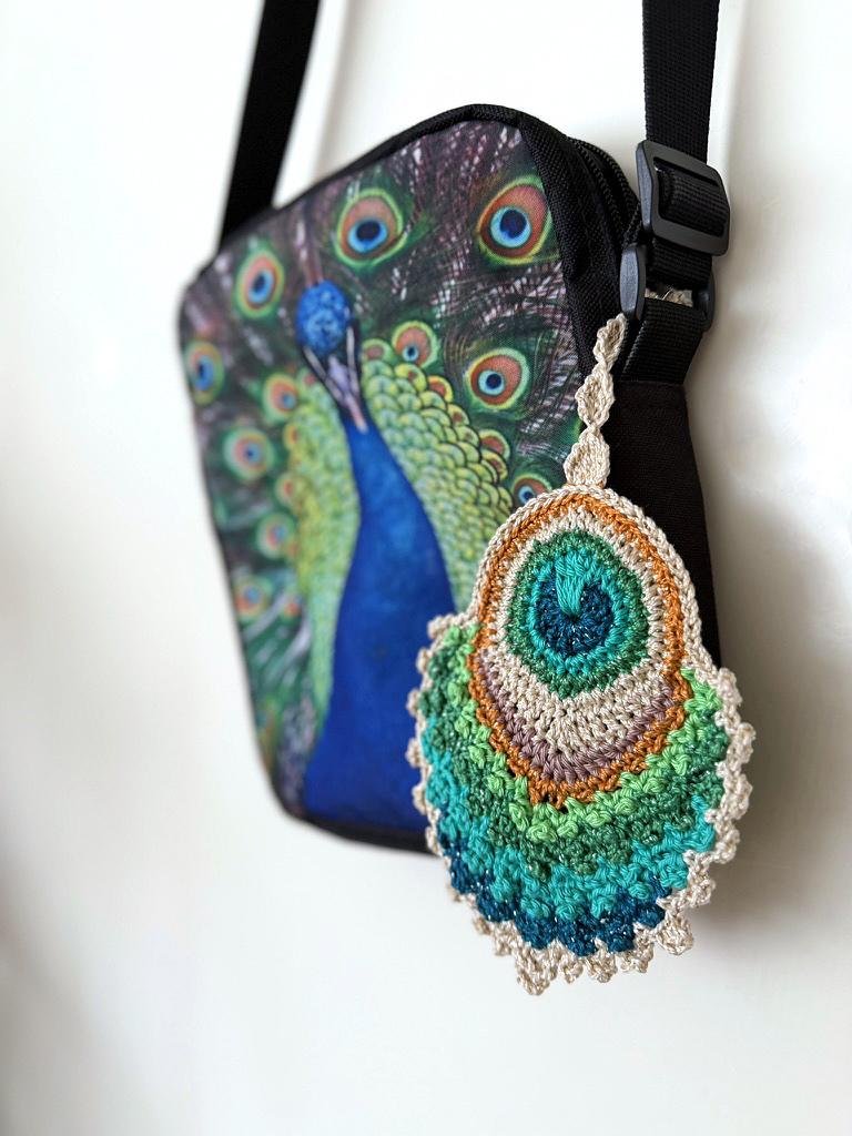 Iridesca Peacock Feather Bag Charm