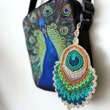 Iridesca Peacock Feather Bag Charm