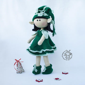 Elf  doll knitted flat