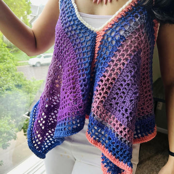 Square Charm Crochet Tank Top