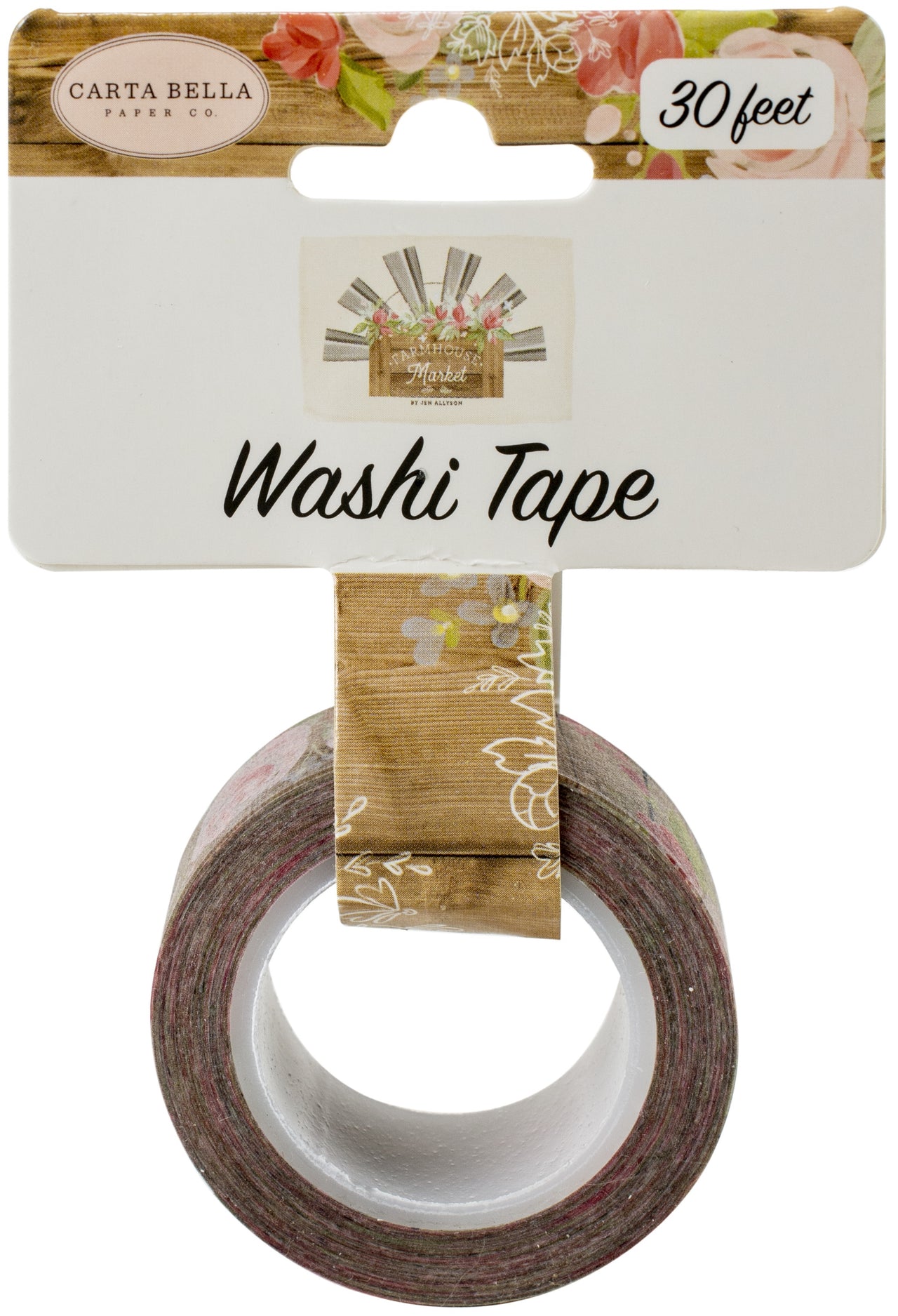 Echo Park Paper Carta Bella Farmhouse Market Washi Tape 30' - Farmhouse Floral