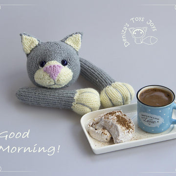 Gray Cat Toy Baby Blanket