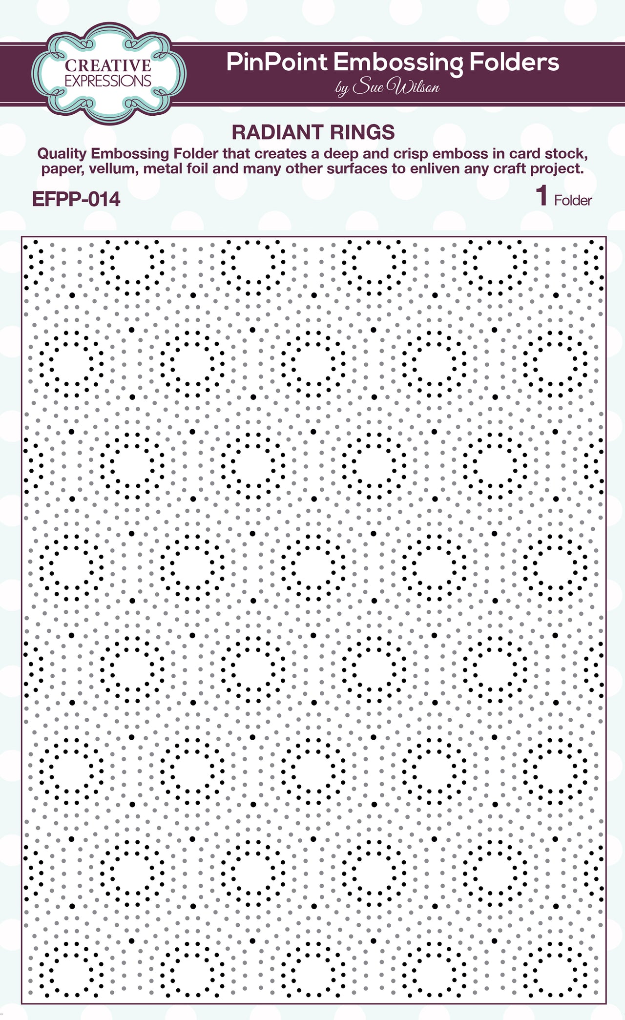 Creative Expressions PinPoint Embossing Folder 5.75"x7.5" - Radiant Rings