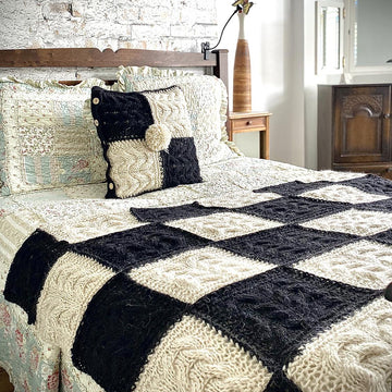 Chess Afghan and Two Cushion Covers