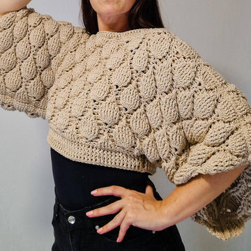 Figs Crochet Oversized Crop Sweater